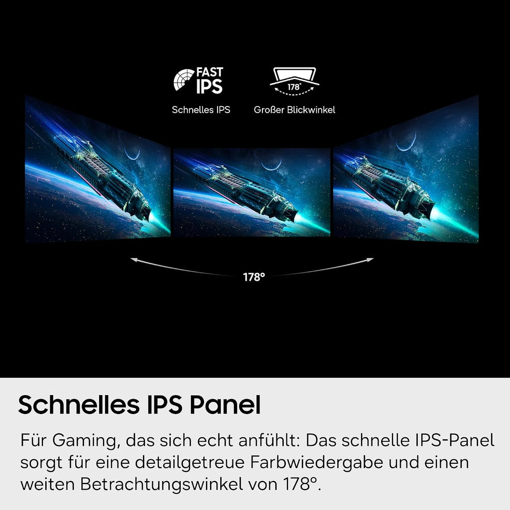 Samsung 27 Zoll Odyssey G50F Gaming Monitor, Pc-Bildschirm Mit Ips-Panel, 2.560 X 1.440 Pixel (QHD), 180 Hz, 1 Ms (G/G), AMD Freesync Premium, NVIDIA G-Sync, HDR10, LS27FG502EUXEN