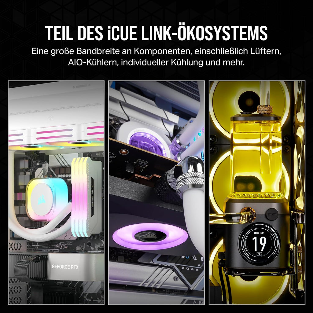 CORSAIR Icue LINK QX120 RGB 120Mm RGB Lüfter - Dreierpack - Weiß
