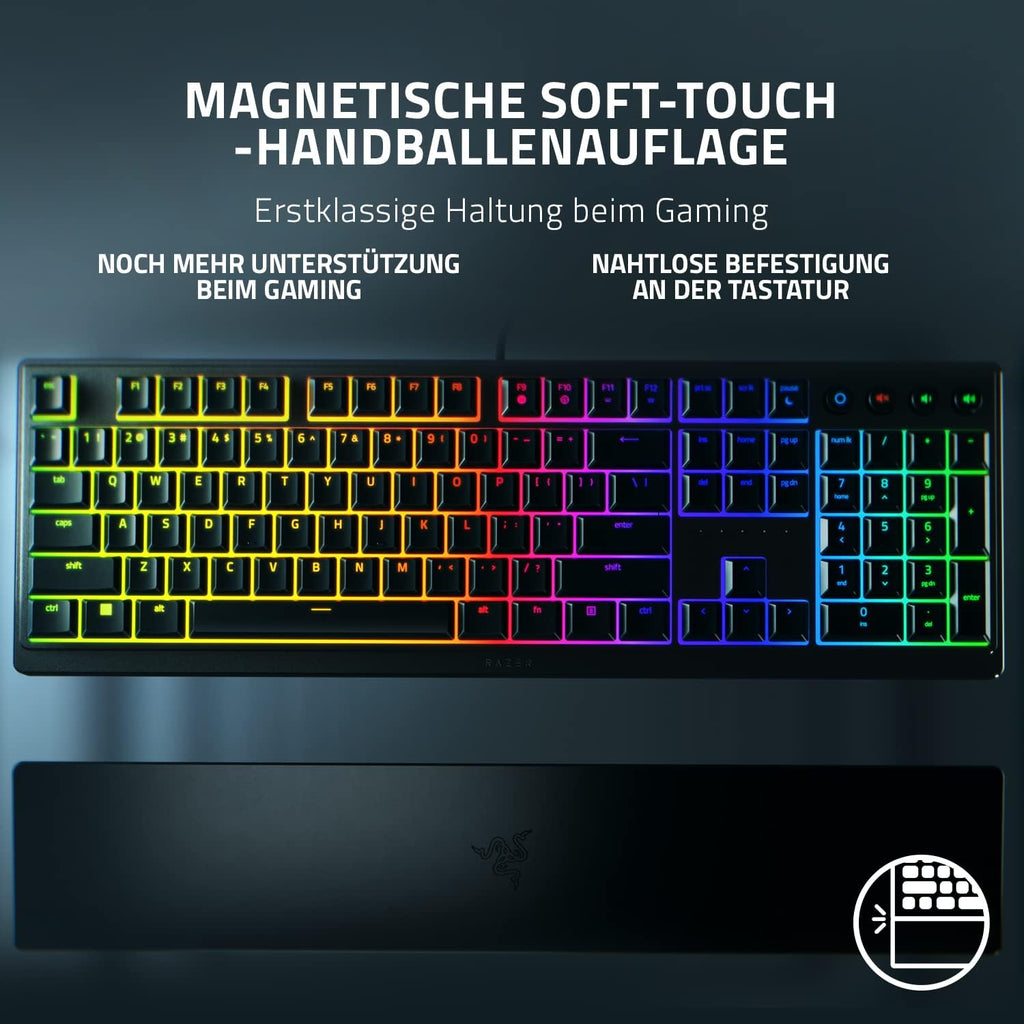 Razer Ornata V3 Tenkeyless - Kompakte Flache Gaming-Tastatur (Mecha-Membran-Switches, Tastenkappen Mit Anti-Uv-Beschichtung, Beleuchtete Separate Medientasten) QWERTZ De-Layout | Schwarz