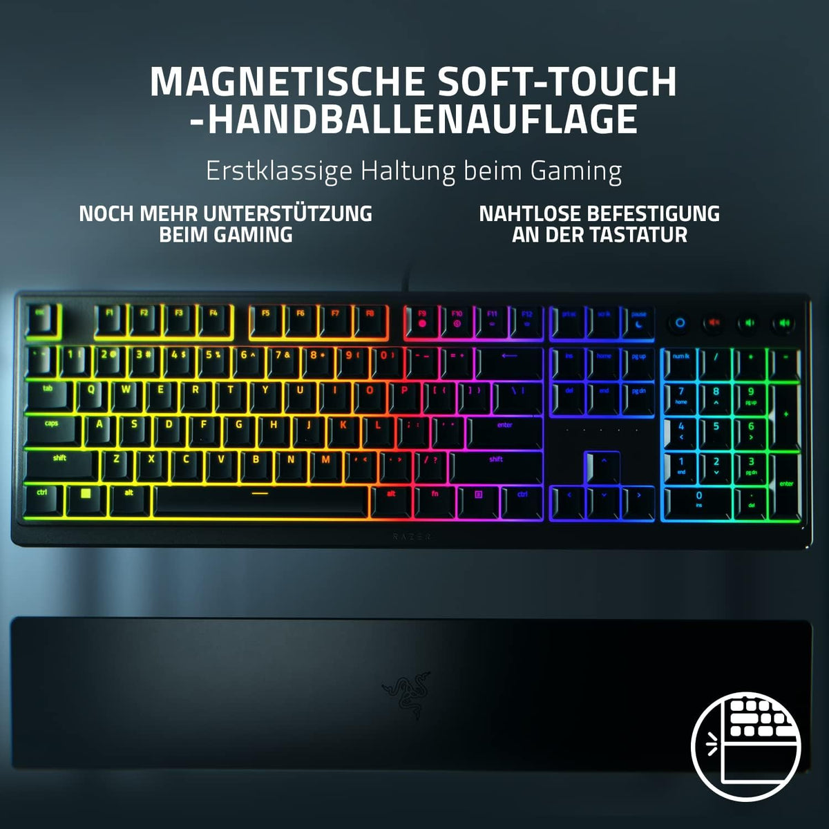 Razer Ornata V3 Tenkeyless - Kompakte Flache Gaming-Tastatur (Mecha-Membran-Switches, Tastenkappen Mit Anti-Uv-Beschichtung, Beleuchtete Separate Medientasten) QWERTZ De-Layout | Schwarz