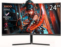 CRUA 24 165Hz Gaming-Monitor, Curved FHD 1920 X 1080P, Integrierte Lautsprecher, 120% Srgb-Farbraumabdeckung, AMD Freesync, Geringe Bewegungsunschärfe, Wandmontage Möglich, Für Büro Und Spiele