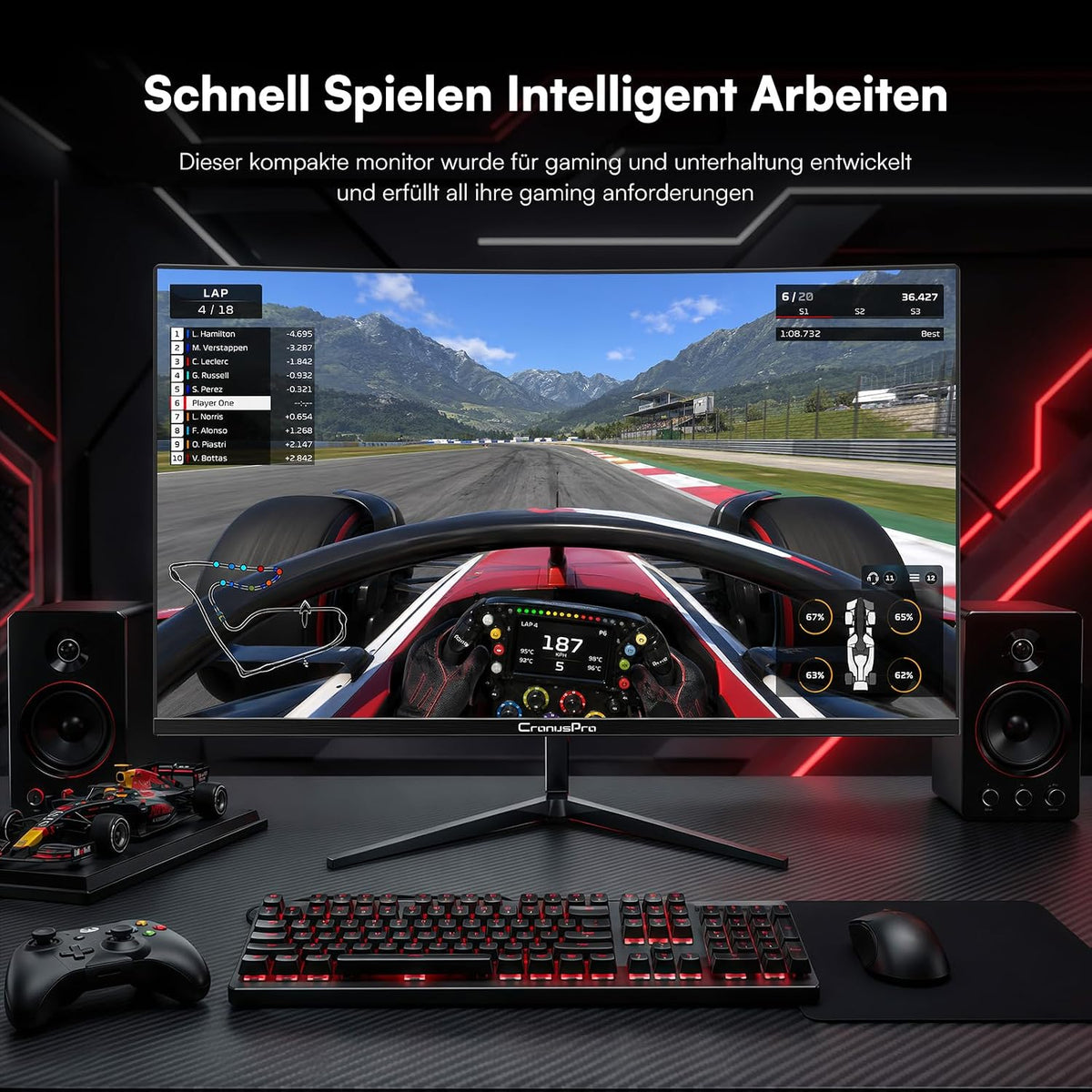 24 Zoll Curved Gaming Monitor, 240Hz, 1Ms MPRT, FHD 1920 X 1080
