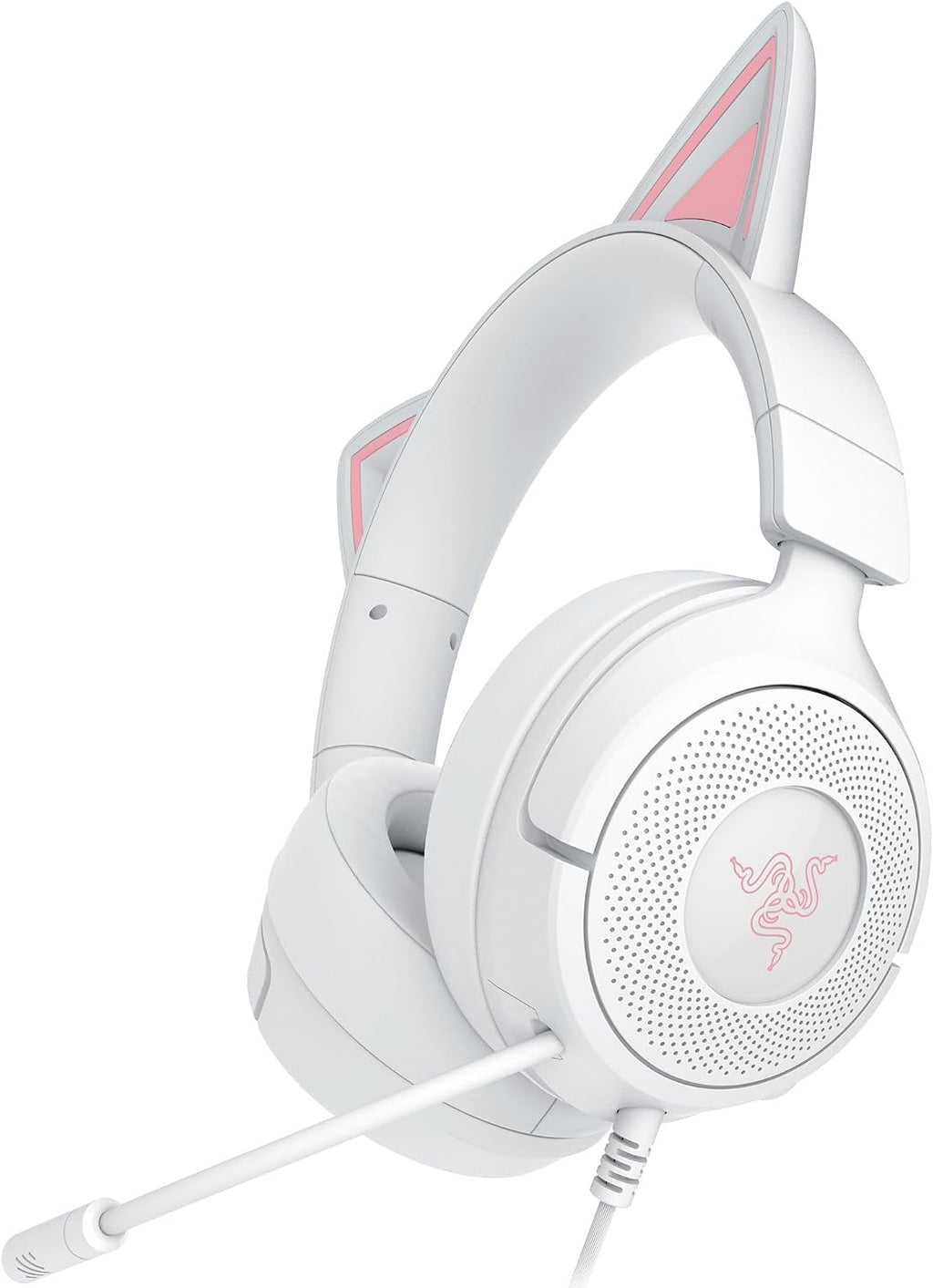 Razer Kraken Kitty V3 X - Kabelgebundenes Kitty-Headset Für Gaming - Kultige Kitty-Ohren - 270G Leicht - Hyperclear Kardioid Mikrofon - Triforce 40Mm Treiber - 3,5Mm Klinkenstecker | Weiß