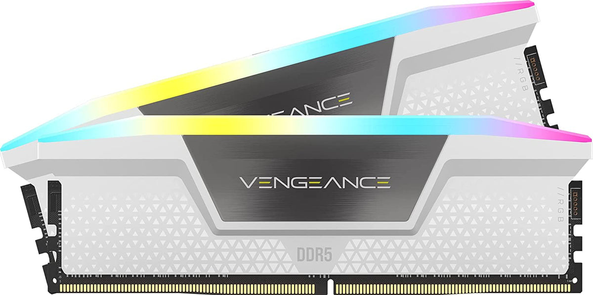 CORSAIR Vengeance RGB DDR5 RAM 32GB (2X16Gb) Bis Zu 6000Mhz CL36 Intel XMP 3.0 Desktop-Arbeitsspeicher – Weiß (CMH32GX5M2E6000C36W)