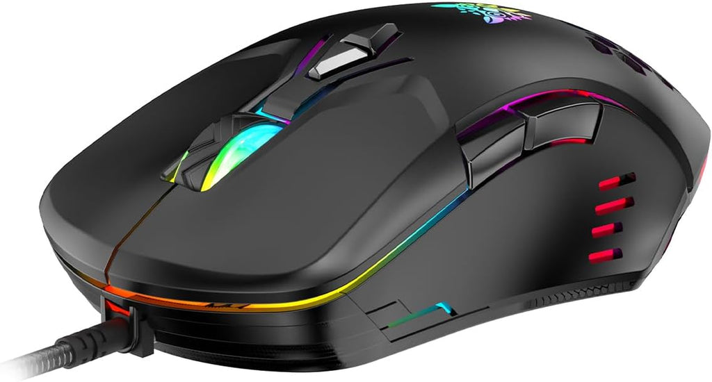 Kabelgebundene Pc-Gaming-Maus: Hochpräziser Sensor, Rgb-Hintergrundbeleuchtung, Einstellbare DPI, 7 Programmierbare Tasten, Ergonomische Maus Für Büro Und Gaming Unter Windows/Mac/Linux/Chrome OS