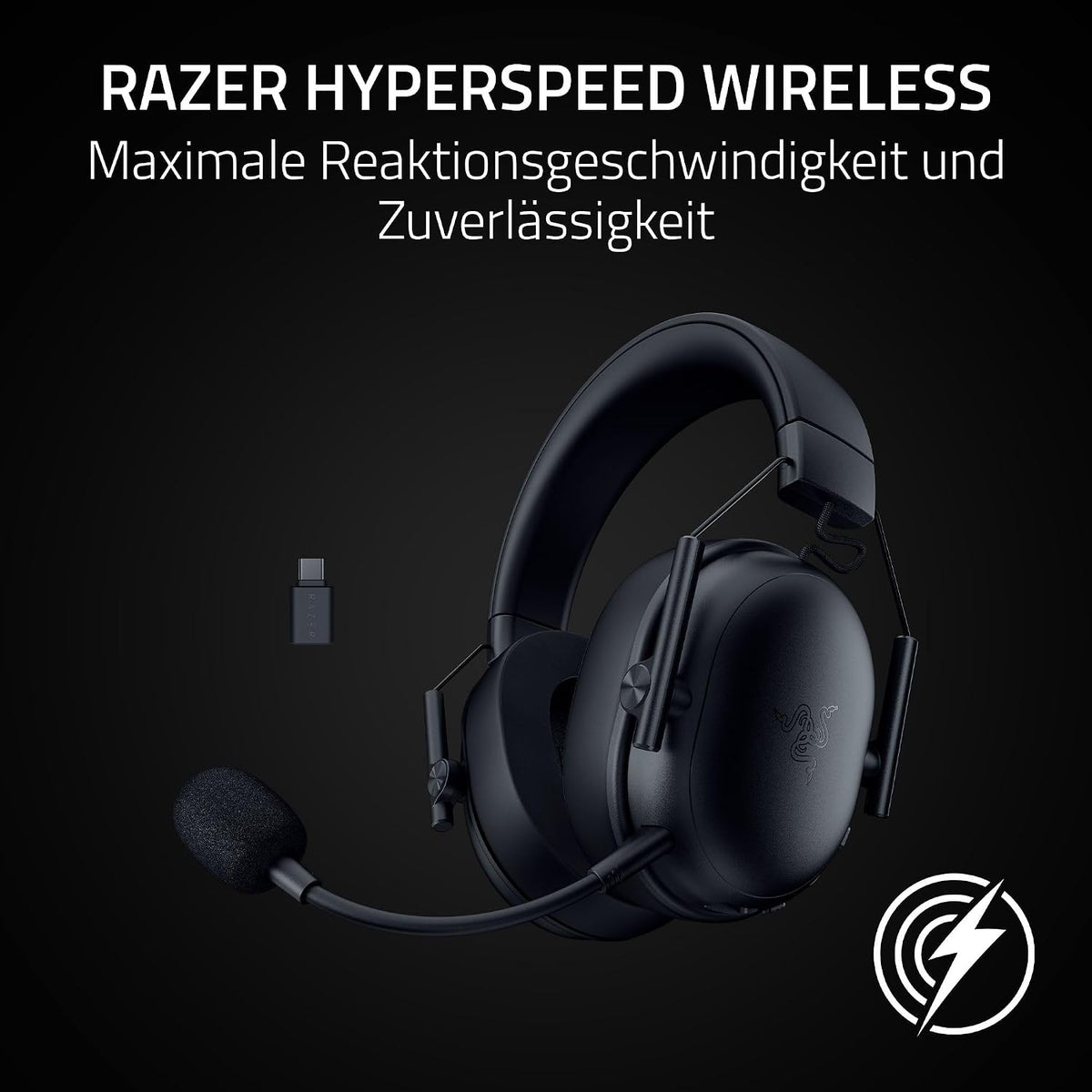 Razer Blackshark V3 X Hyperspeed - Kabelloses E-Sport-Headset - Ultra Leicht 270G - Triforce 50Mm Treiber - Abnehmbares Mikrofon - Surround Sound - Wireless 2,4 Ghz & Bluetooth - Pc/Mac | Schwarz