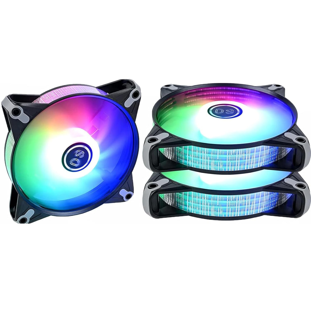 DS Rgb-Lüfter, 120 Mm, 3Er-Packung, Gehäusekühlungs-Led-Lüfter Für Weiß-Schwarzes Pc-Gehäuse, Cpu-Kühler Und Radiatorsystem