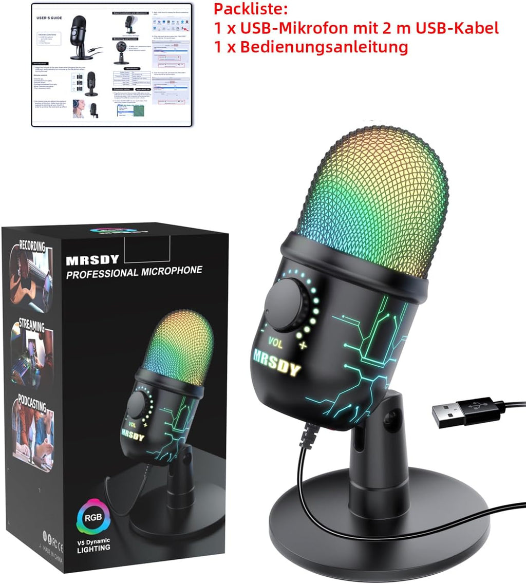 Usb-Gaming-Mikrofon Für PC Mit Rauschunterdrückung