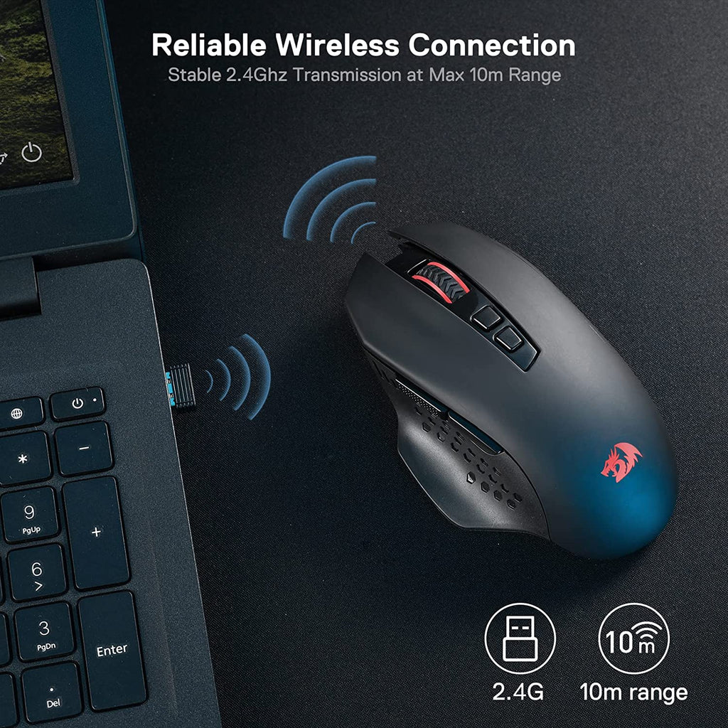 Redragon M656 Gainer Kabellose Gaming Maus 2,4 Ghz 4000 DPI