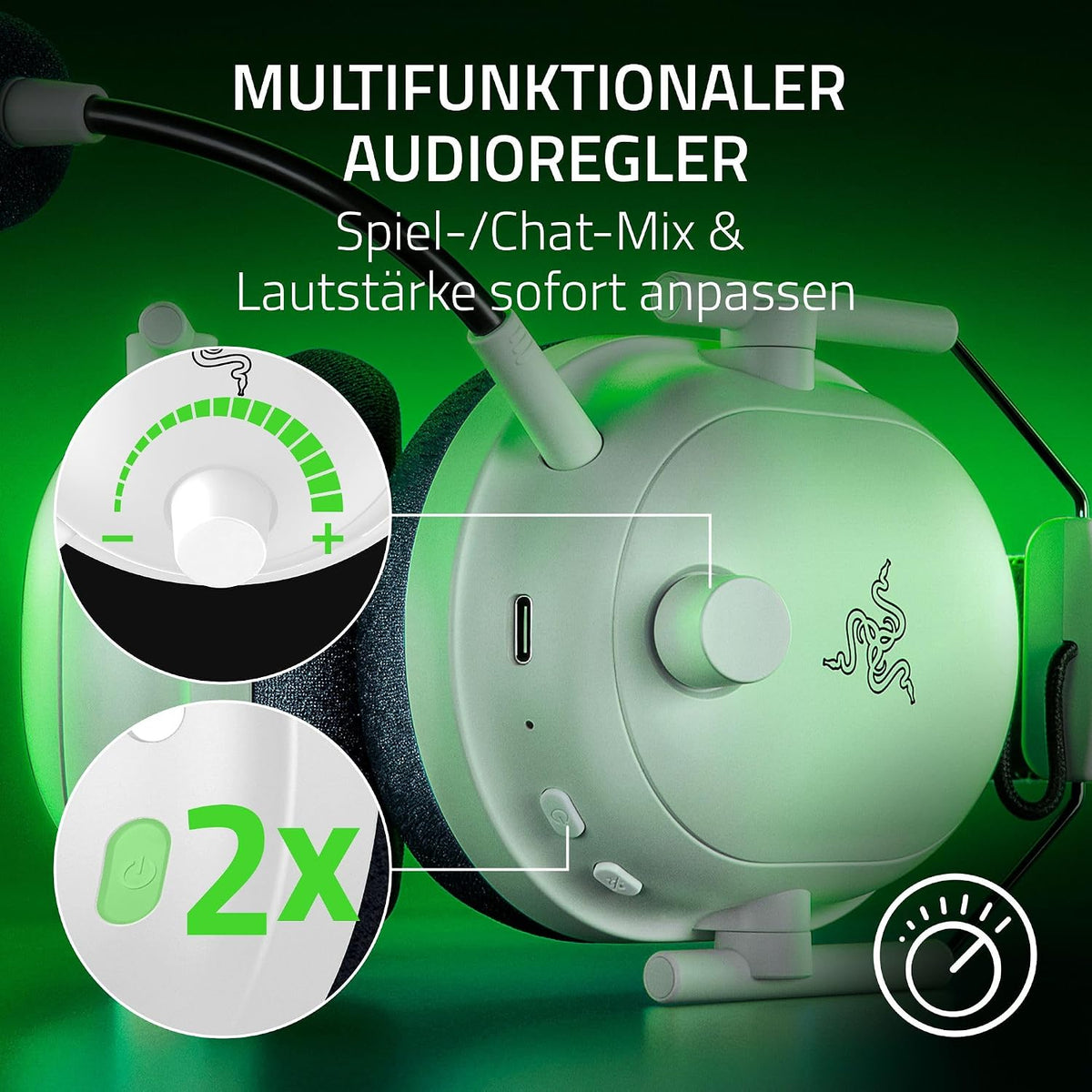 Razer Blackshark V2 Pro (Xbox) - Kabelloses Konsolen E-Sport Headset Für Xbox S-X & One (Triforce 50Mm Treiber, Hyperspeed Wireless 2,4 Ghz, Abnehmbares Hyperclear Mikrofon) Weiß