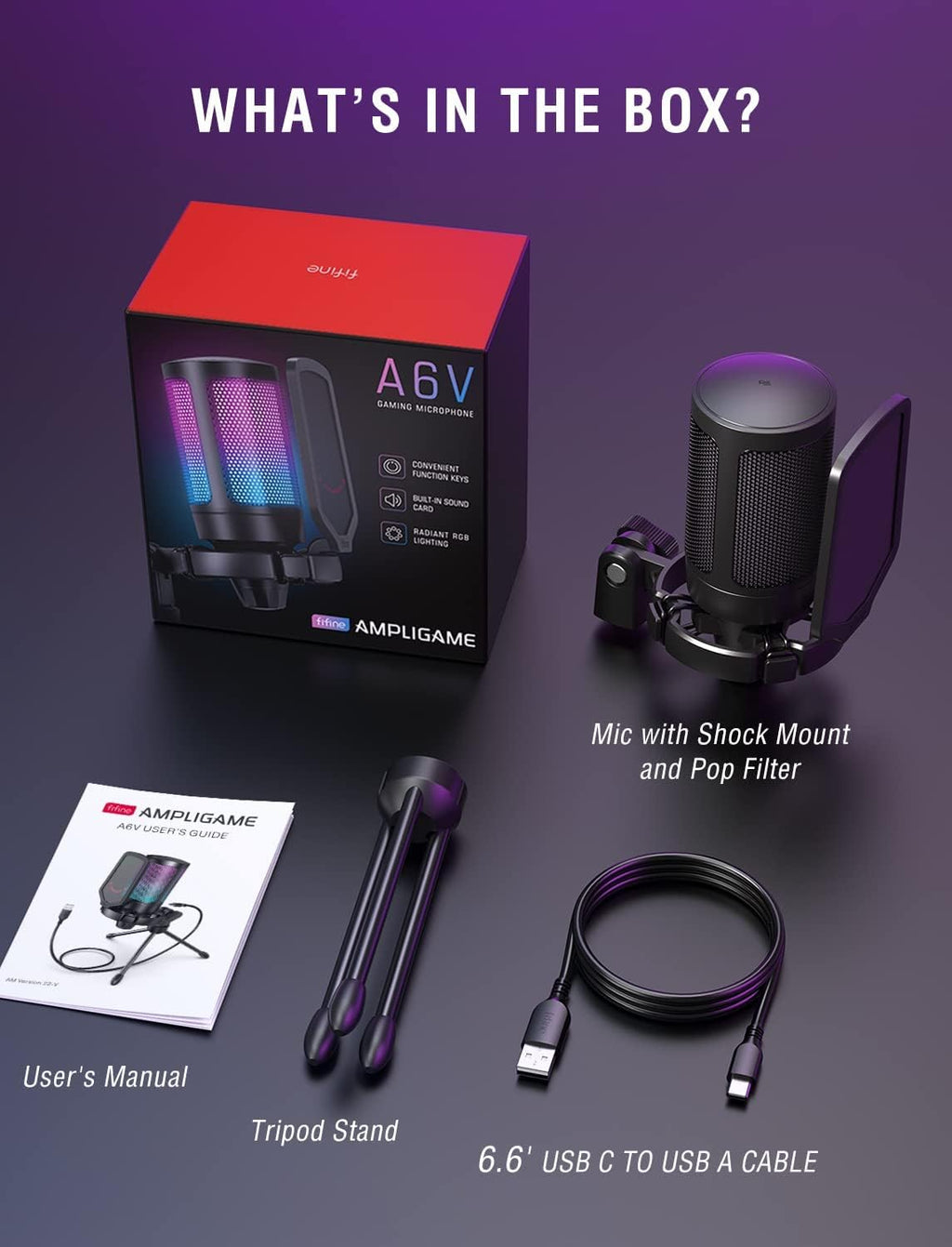 FIFINE Gaming Mikrofon PC, USB Microphone Für Streaming Podcast Studio, Mit Mikrofon Ständer Und Stummschalttaste, Für PS4 PS5 Mac