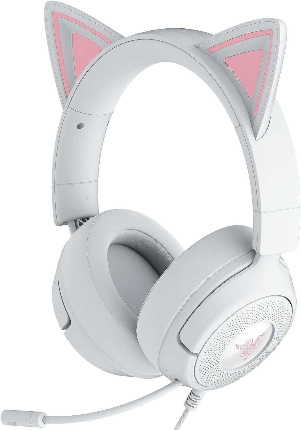 Razer Kraken Kitty V3 X - Kabelgebundenes Kitty-Headset Für Gaming - Kultige Kitty-Ohren - 270G Leicht - Hyperclear Kardioid Mikrofon - Triforce 40Mm Treiber - 3,5Mm Klinkenstecker | Weiß