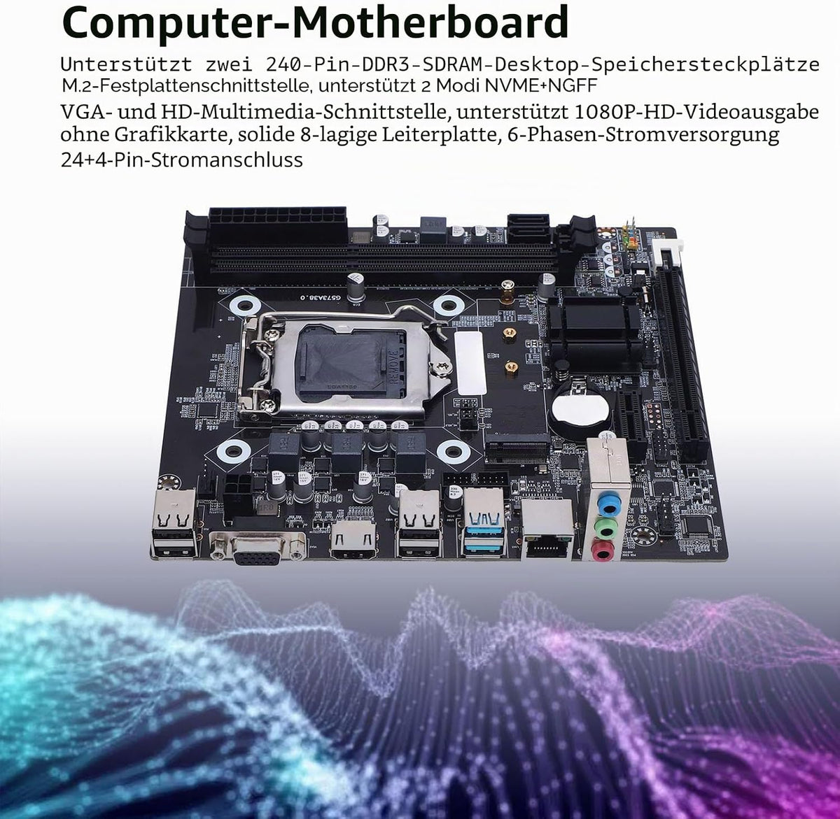H81 Gaming Motherboard, LGA 1150 Micro ATX PC Motherboard, 2X8 GB DDR3 -Speicher M.2 NVME, NGFF SATA 3.0 6 GB/S PCI E