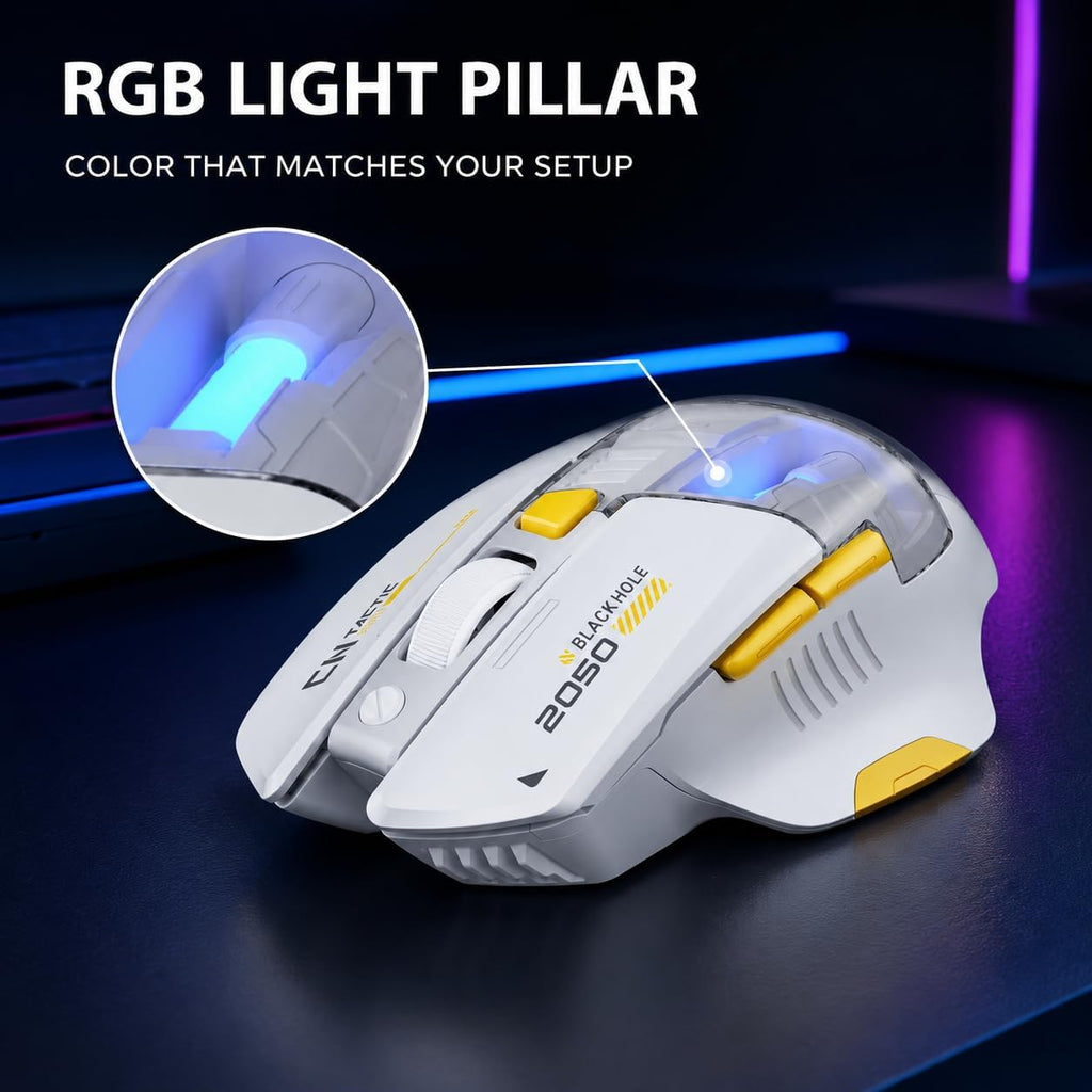 Inphic A9 Explorer V2 Tri‑Modus Kabellose Leise Gaming‑Maus, 12800 DPI