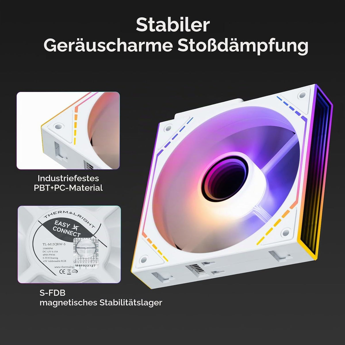 Thermalright TL-M12QRW-S X3 120Mm Reverse ARGB PWM Lüfter Weiß, 3Er-Pack