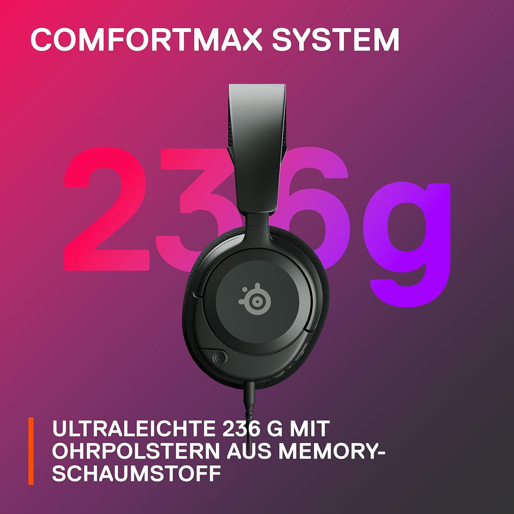 Steelseries Arctis Nova 1 - Multi-System Gaming-Headset – Hi-Fi-Treiber – 360° Surround-Sound – Airweave Memory Foam-Ohrpolster – Mikrofon Mit Geräuschunterdrückung – PC, PS5, Xbox -Schwarz