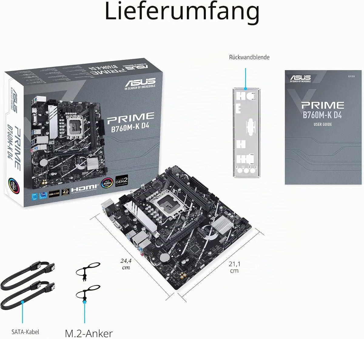 ASUS Prime B760M-K D4 Gaming Mainboard Sockel Intel LGA 1700