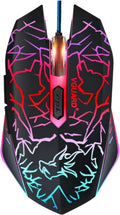 Wired Gaming Maus, 3600 DPI, 6 Programmierbare Tasten, Schwarz