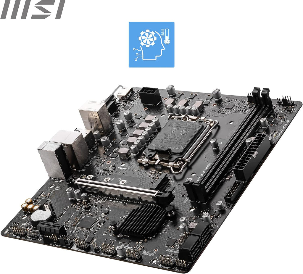 MSI PRO H610M-E DDR4 Motherboard, Micro-Atx - Unterstützt Intel 12Th Gen Core Prozessoren, LGA 1700-2X DIMM (3200Mhz), 1X Pcie 4.0 X16 Slot, 1 X M.2 Gen3, USB 3.2 Gen1, 1G LAN, HDMI 1.4 & VGA
