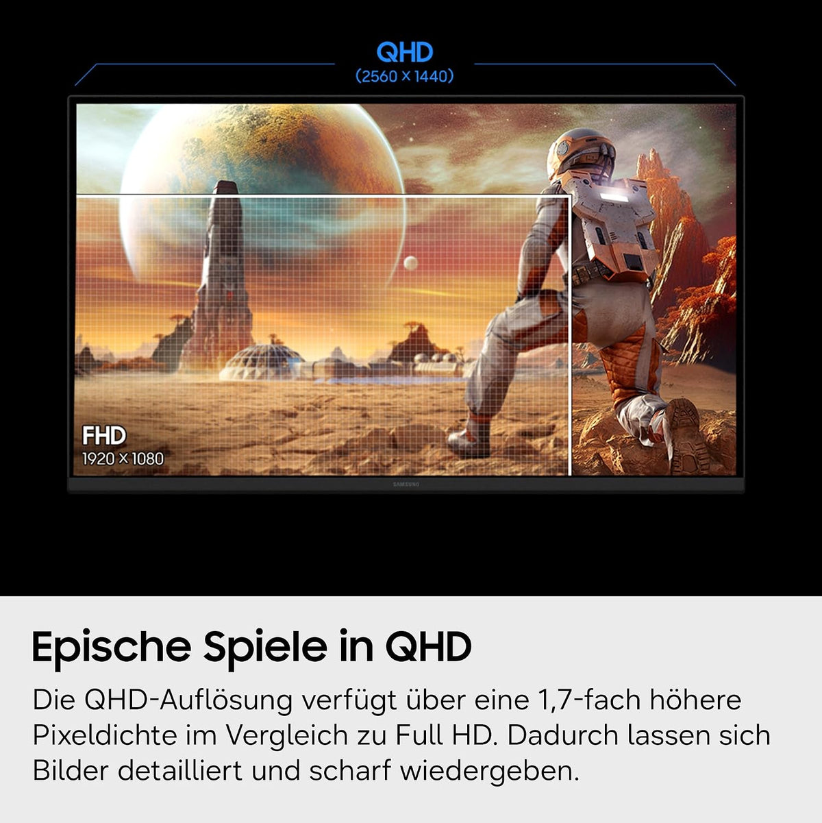 Samsung 27 Zoll Odyssey G50F Gaming Monitor, Pc-Bildschirm Mit Ips-Panel, 2.560 X 1.440 Pixel (QHD), 180 Hz, 1 Ms (G/G), AMD Freesync Premium, NVIDIA G-Sync, HDR10, LS27FG502EUXEN