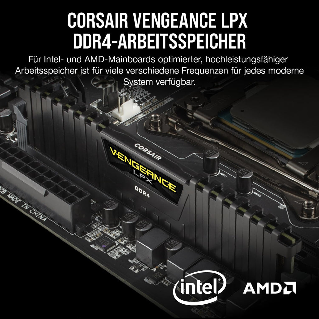 Corsair Vengeance LPX DDR4 RAM 32GB (2X16Gb) Bis Zu 3200Mhz CL16 Intel XMP 2.0 Computerspeicher - Schwarz (CMK32GX4M2E3200C16)