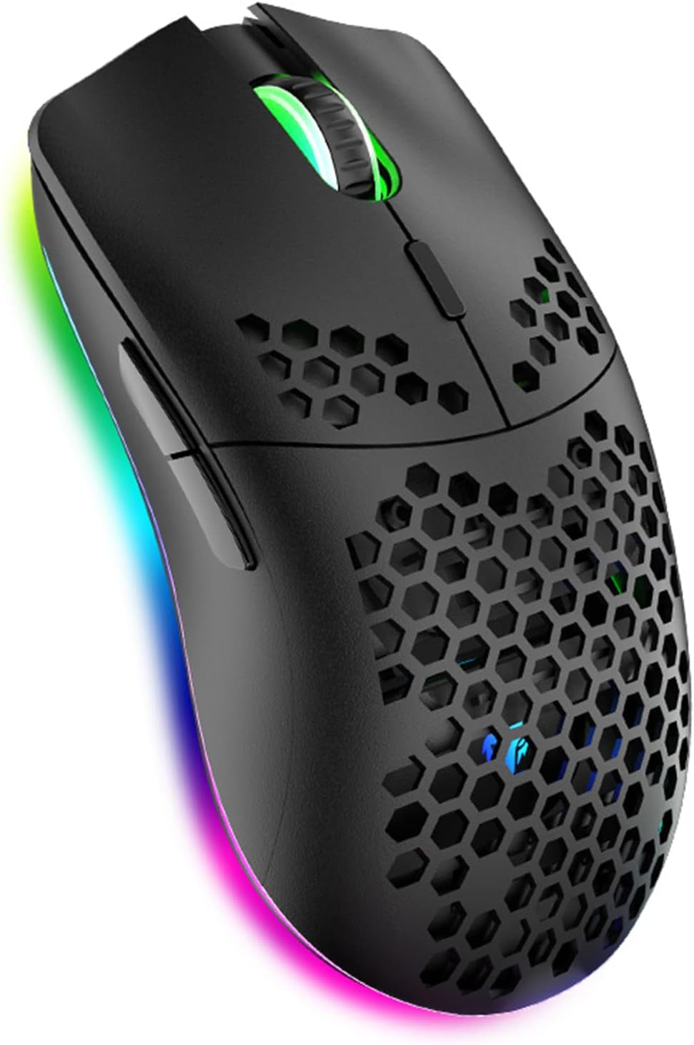 Kabellose Gaming-Maus Mit Wabenhülle, 11 Rgb-Chroma-Hintergrundbeleuchtung, 3400 DPI, 6 Programmierte Tasten, Usb-Empfänger, Energiesparend, Kabellose Maus Für Pc/Mac/Computer