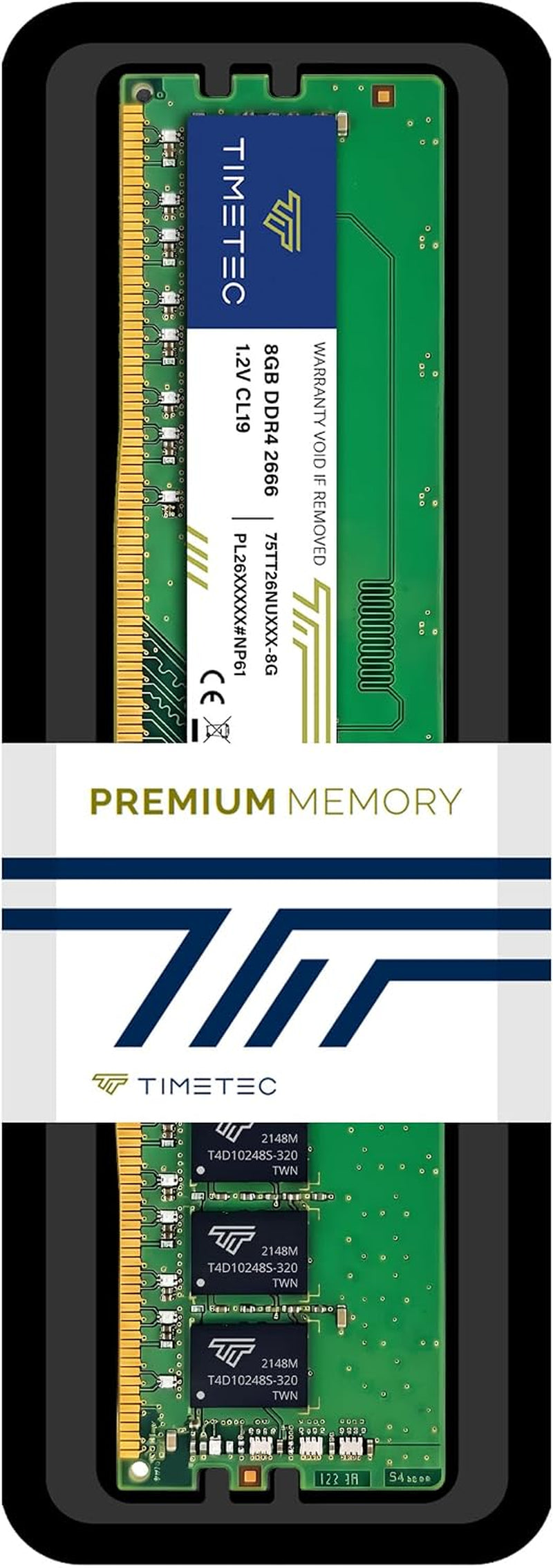 Timetec 8 GB DDR4 2666 Mhz (PC4-2666V) PC4-21300 UDIMM Desktop-Ram – Non-Ecc Unbuffered, 288 Pin, 1,2 V, CL19 Dimm-Speichermodul