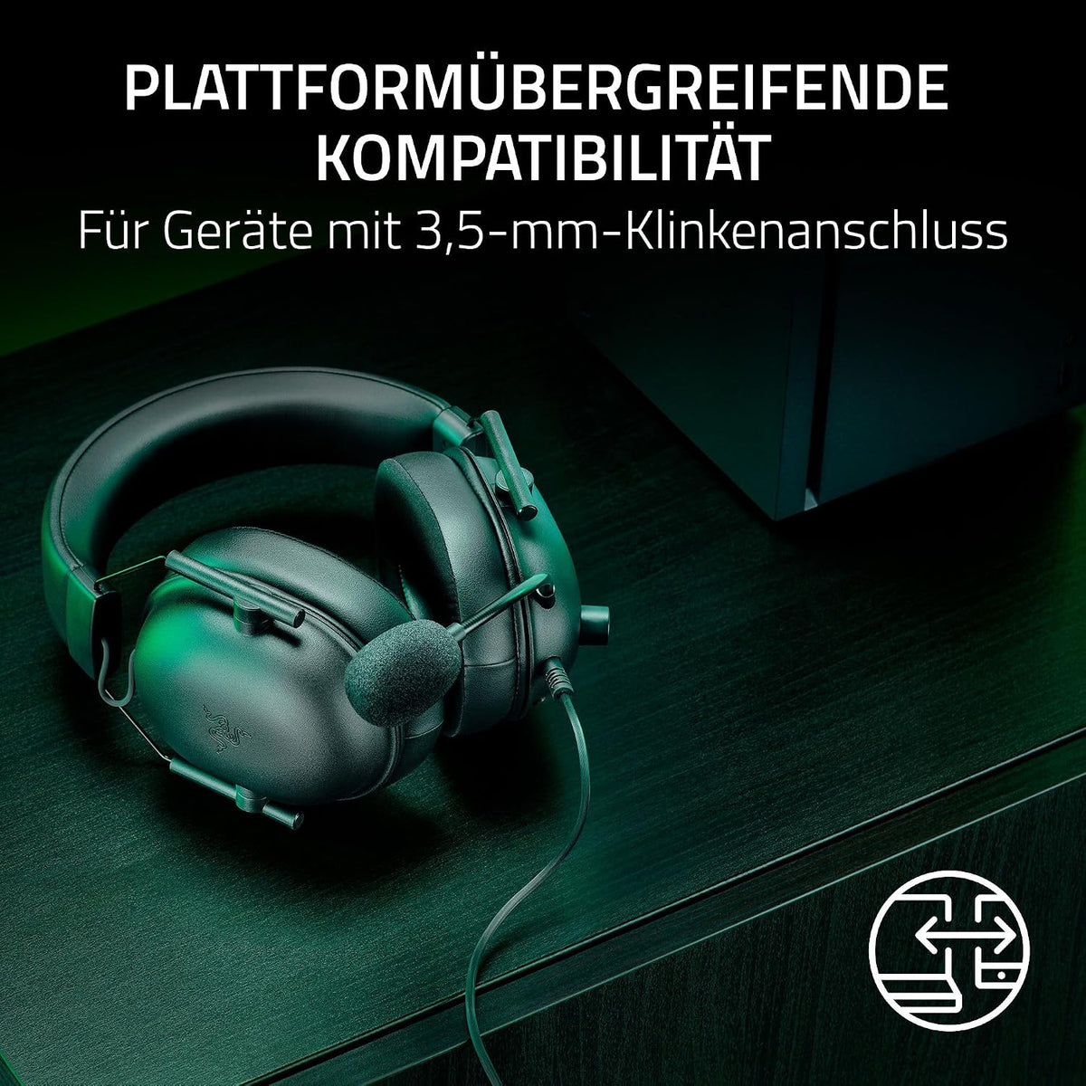 Razer Blackshark V2 X (Xbox) - Kabelgebundenes E-Sport Headset Für Konsole Xbox S-X (250G, Kardioiden-Mikrofon, 50Mm Treiber, Passive Geräuschunterdrückung, 3,5Mm Anschluß) Schwarz