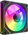 GAMEMAX FN12AS8I 120Mm Reverse ARGB PC Fan, Black Frame, Inner/Outer RGB Lighting, Hydraulic Bearing, PWM Speed Control, 5V 3-Pin Addressable Sync (Schwarz, Rücklauf)