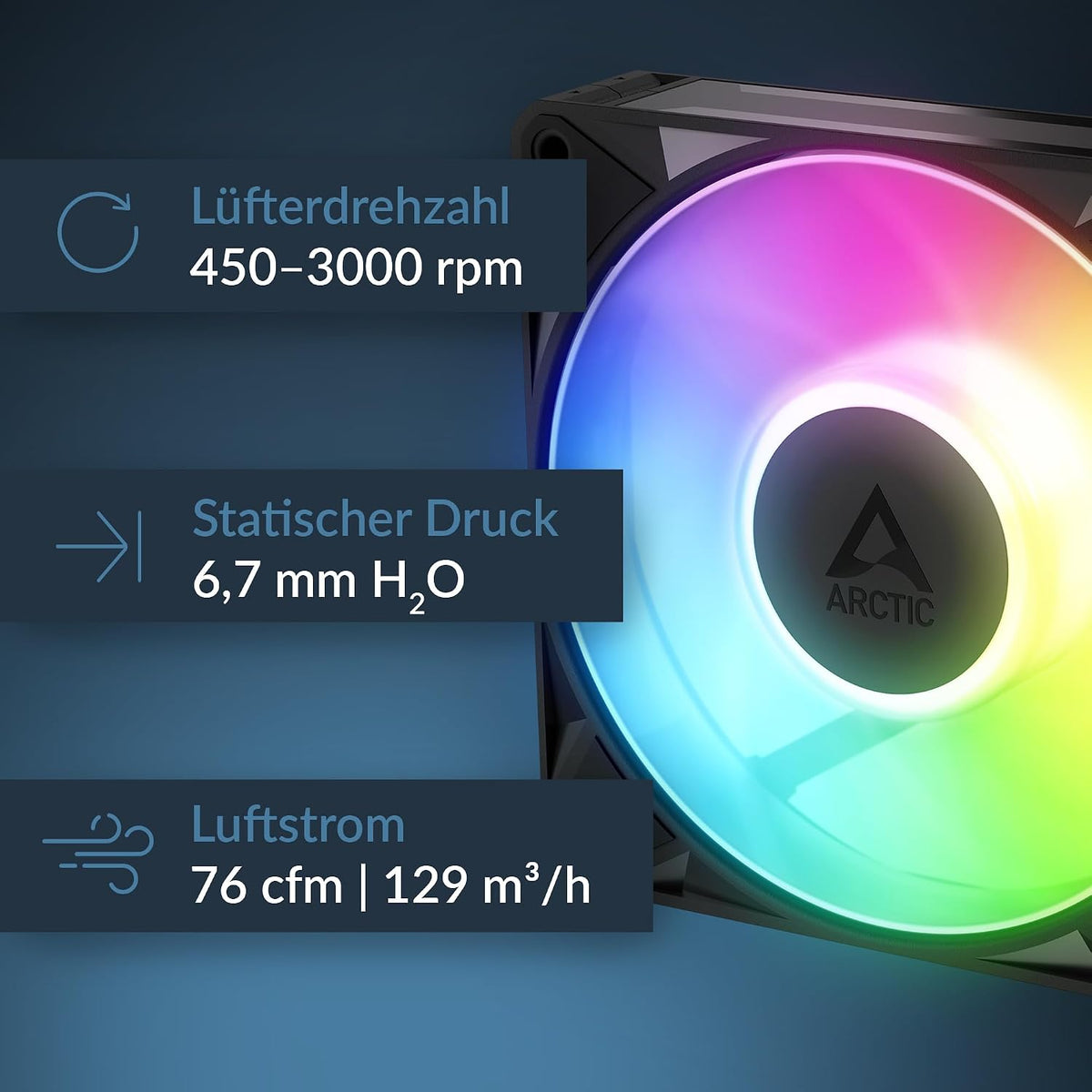 ARCTIC Bionix P12 A-RGB 3Er-Pack, 120 Mm Pwm-Lüfter Mit Daisy Chain
