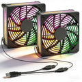 Joycabin 2 Stück USB Lüfter 120Mm PC Lüfter Mit Bunte RGB LED, 5V Gehäuselüfter USB Kühlventilator, 120X120 PC Leisen Ventilator Für Computer/Ps4 /TV Box/Receiver/Av Schrank/Router/Serverschrank