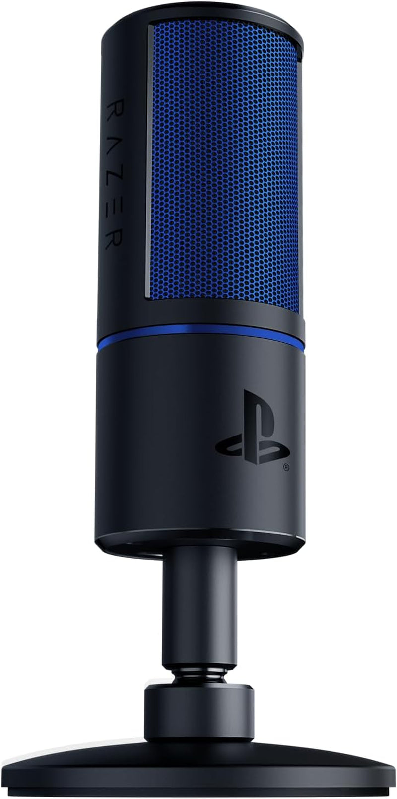 Razer Seiren X Für Playstation - USB Kondensator-Mikrofon Für Streaming Auf Der PS4 Und PS5 (Kompakt Mit Schockdämpfer, Superniere Aufnahmemuster, Stumm-Taste) Schwarz-Blau