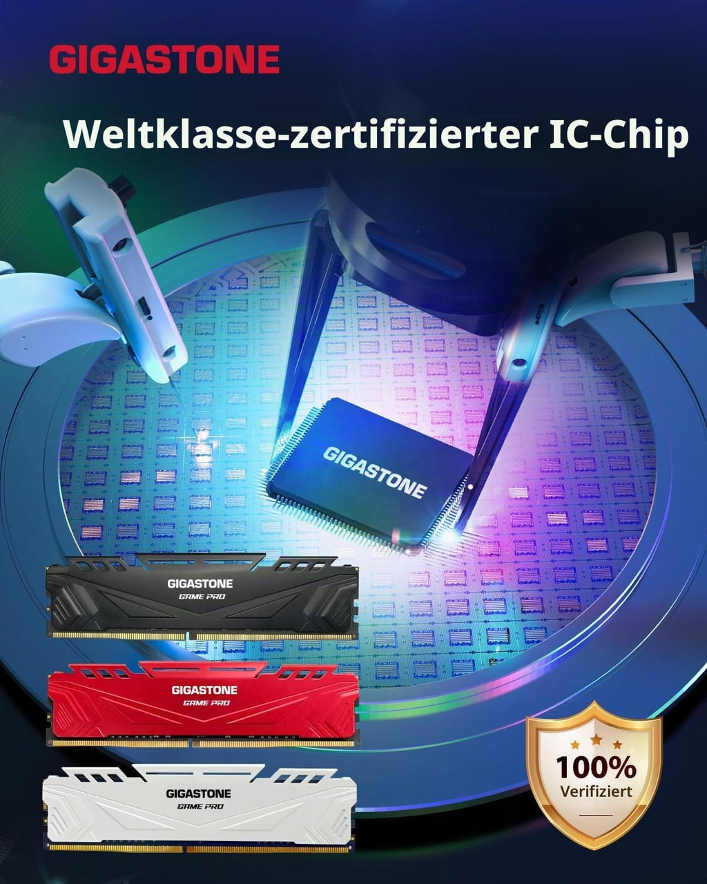 【DDR4 RAM】 GIGASTONE Game PRO 16GB Kit(2X8Gb) DDR4 3200Mhz PC4-25600 CL16-18-18-40 Intel XMP 2.0 AMD Ryzen 1.35V UDIMM 288Pin Nicht-Ecc Ungepuffert Desktop Hochleistung Arbeitsspeicher-Weiß