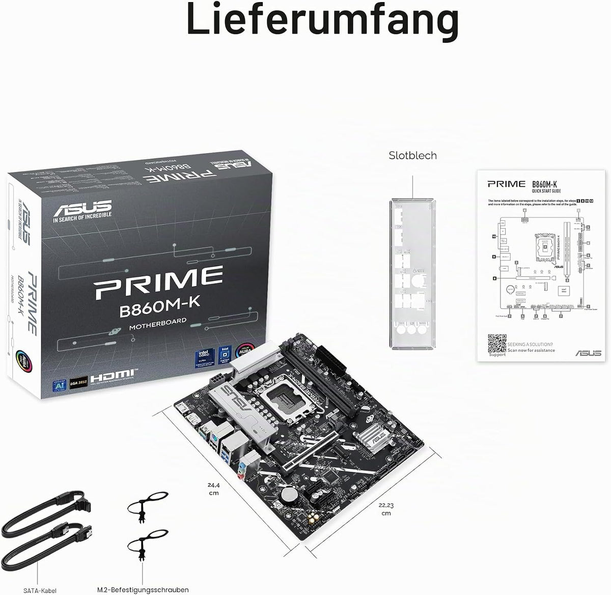 ASUS Prime B860M-K Mainboard Sockel Intel LGA 1851