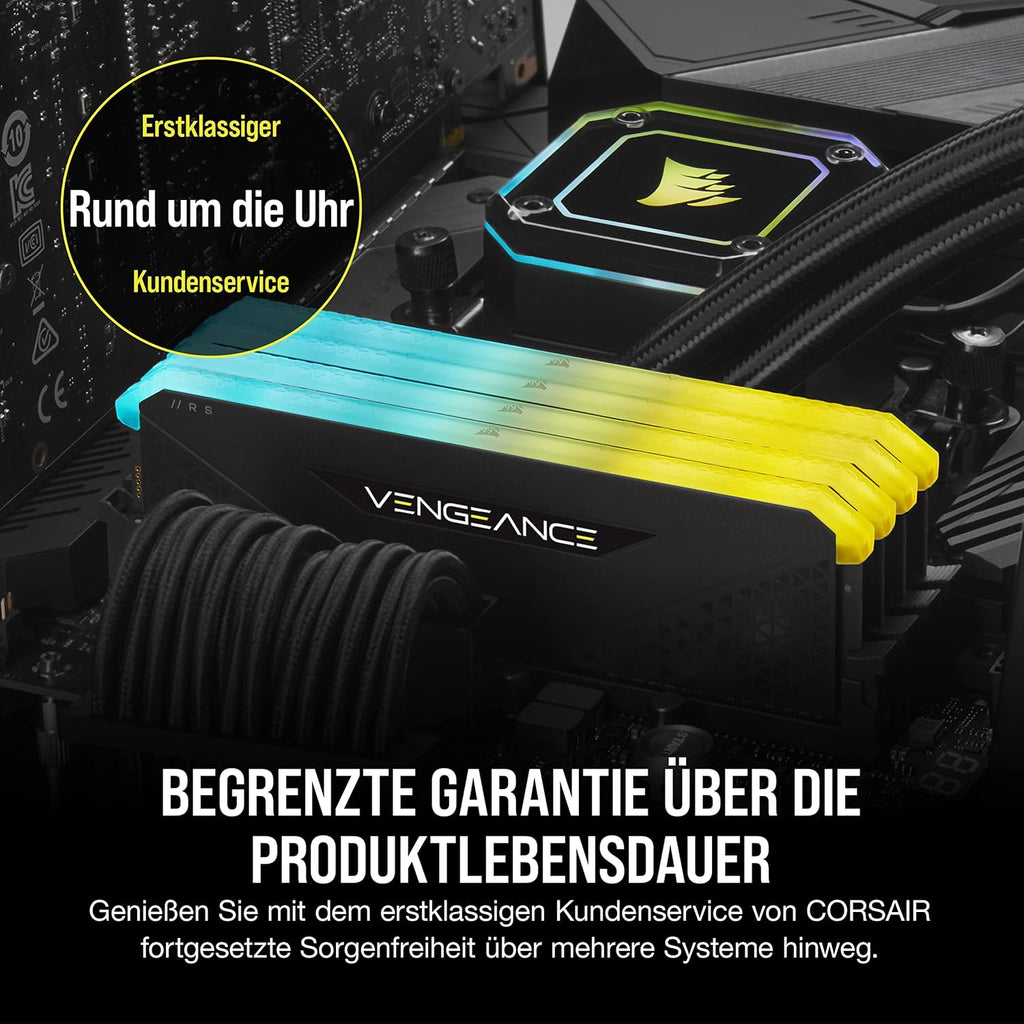 Corsair Vengeance RGB RS 16 GB (2 X 8 GB) DDR4 Bis Zu 3200Mhz C16 Arbeitsspeicher (Dynamische Rgb-Beleuchtung, Kompatibilität Mit Intel & AMD 300/400/500 Series) Schwarz