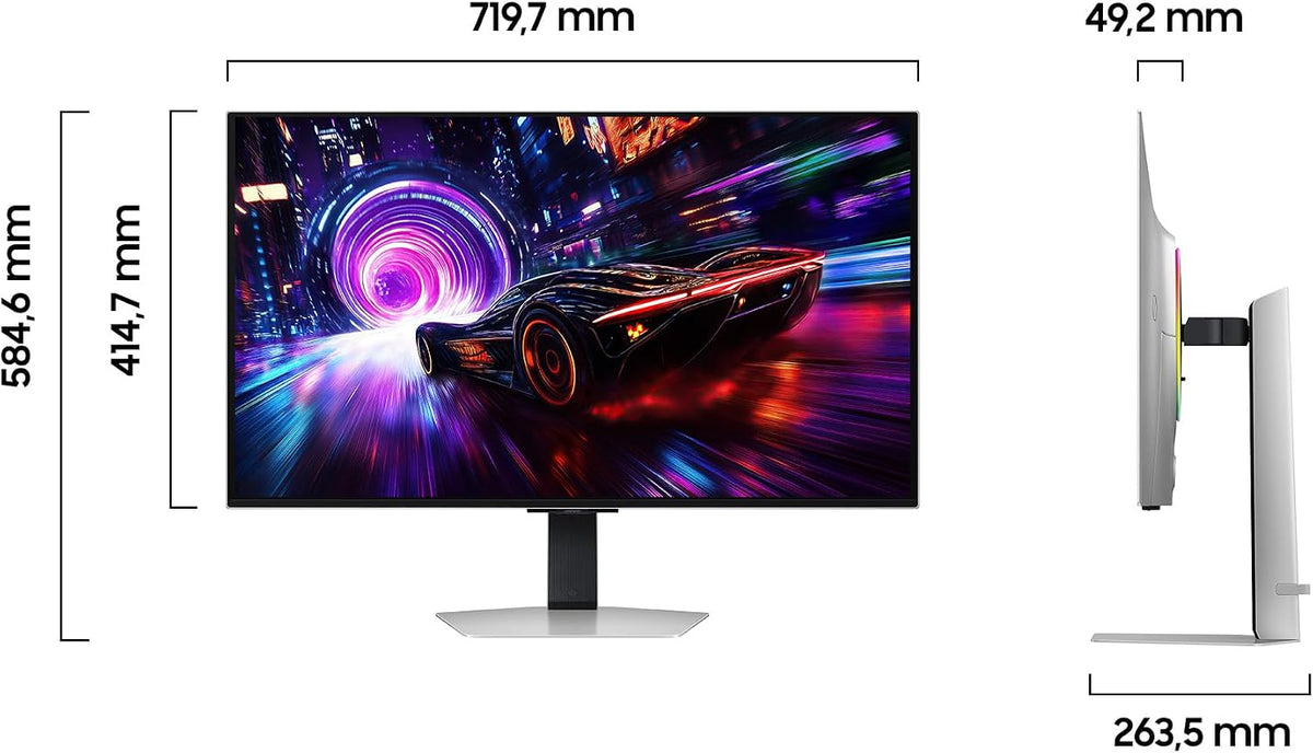 Samsung Odyssey OLED G81SF Gaming Monitor 32 Zoll 4K, QD-OLED, UHD, 3840 X 2160, 240Hz, 0,03Ms (G/G), AMD Freesync Premium Pro, G-Sync-Kompatibel, Einbrennschutz Safeguard+, Glare Free, LS32FG814SUXEN