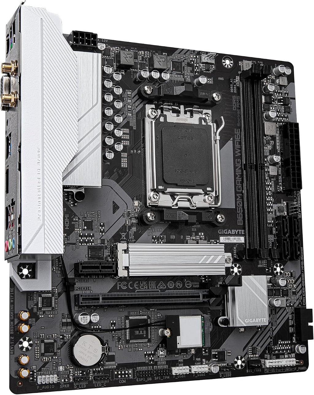 GIGABYTE B650M Gaming WIFI6E Mainboard - AMD Ryzen 9000 Serie Cpus, 5+2+2 Phasen VRM, Bis Zu 6400 Mhz DDR5 (OC), 1Xpcie 4.0 M.2, 2,5 Gbe LAN, Wifi 6E, USB 3.2 Gen 1