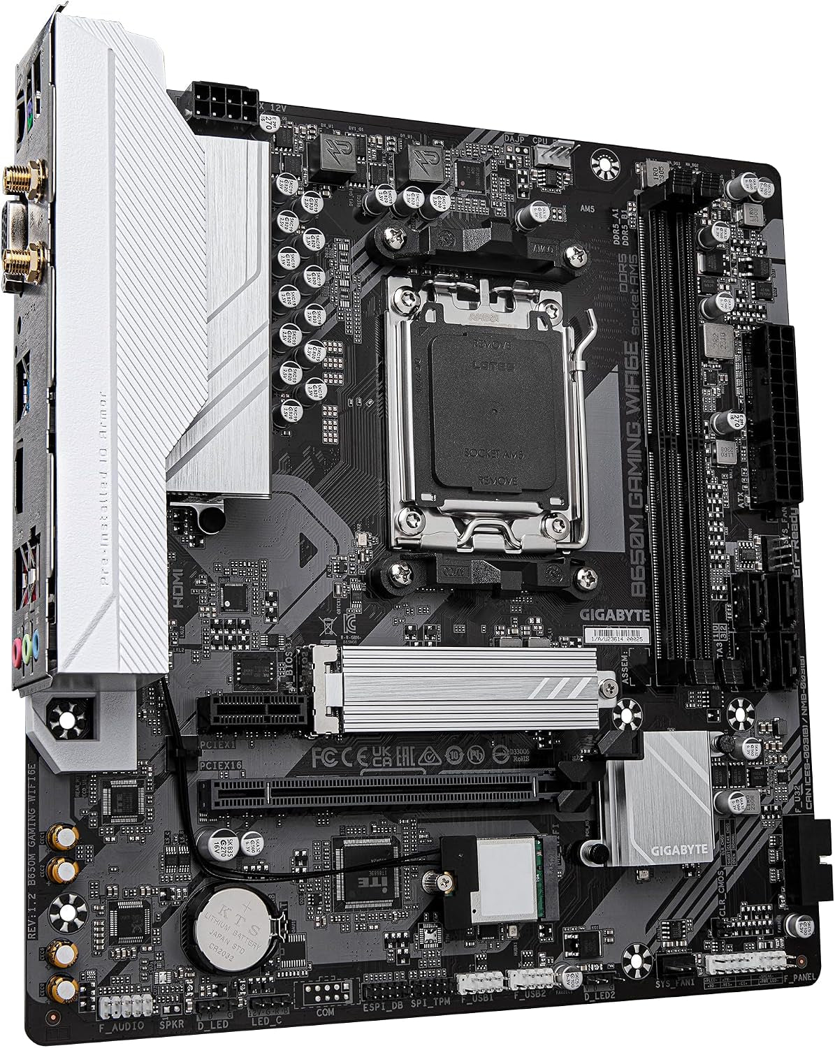 GIGABYTE B650M Gaming WIFI6E Mainboard - AMD Ryzen 9000 Serie Cpus, 5+2+2 Phasen VRM, Bis Zu 6400 Mhz DDR5 (OC), 1Xpcie 4.0 M.2, 2,5 Gbe LAN, Wifi 6E, USB 3.2 Gen 1