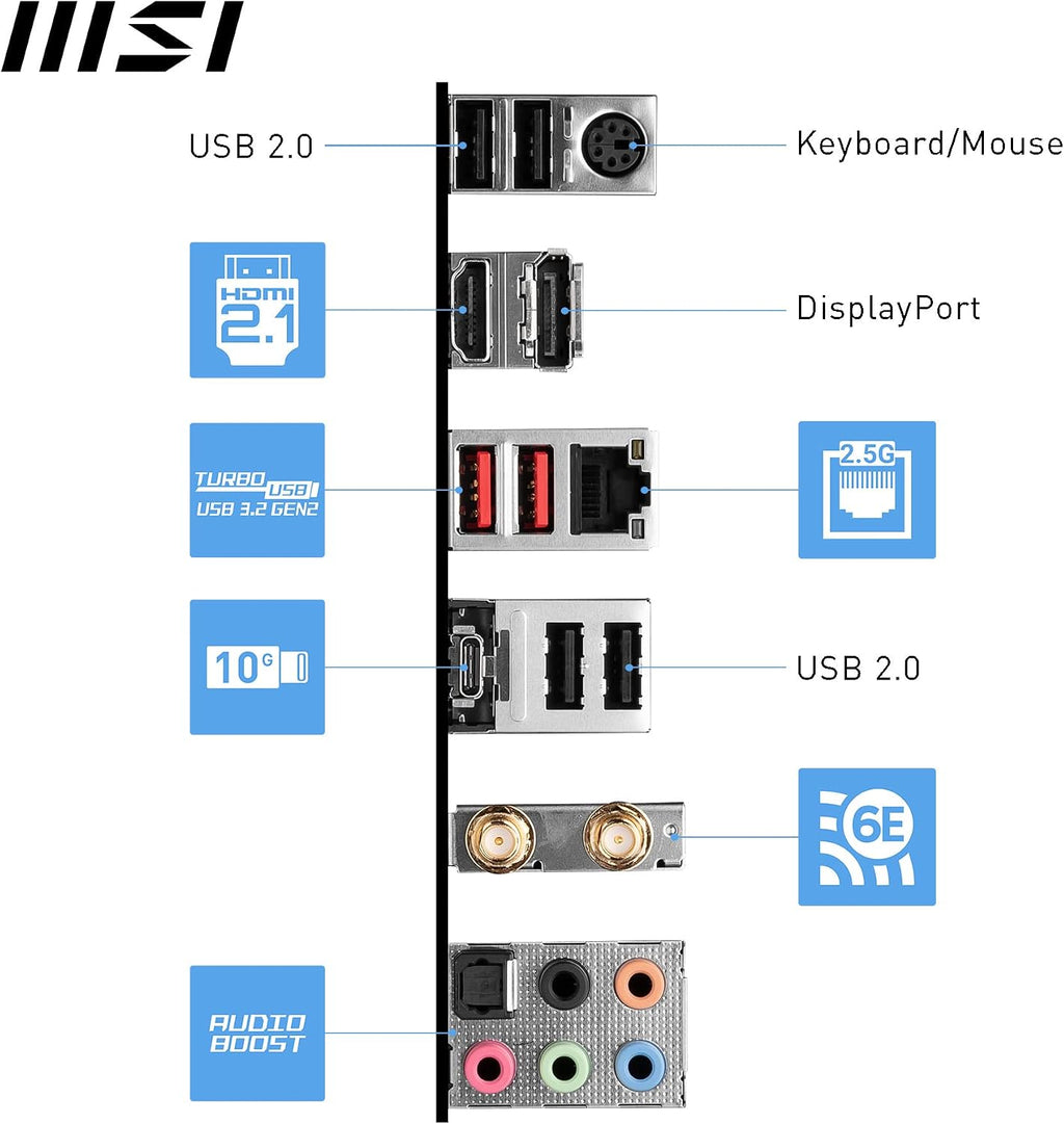 MSI PRO B760-P Wifi DDR4 Mainboard, ATX - Unterstützt Intel 12., 13. & 14. Gen Core Prozessoren, LGA 1700 - DDR4 Memory Boost 5333+Mhz/Oc, Pcie 4.0 X16 Slots, M.2 Gen4 Slots, 2.5G LAN, Wi-Fi 6E