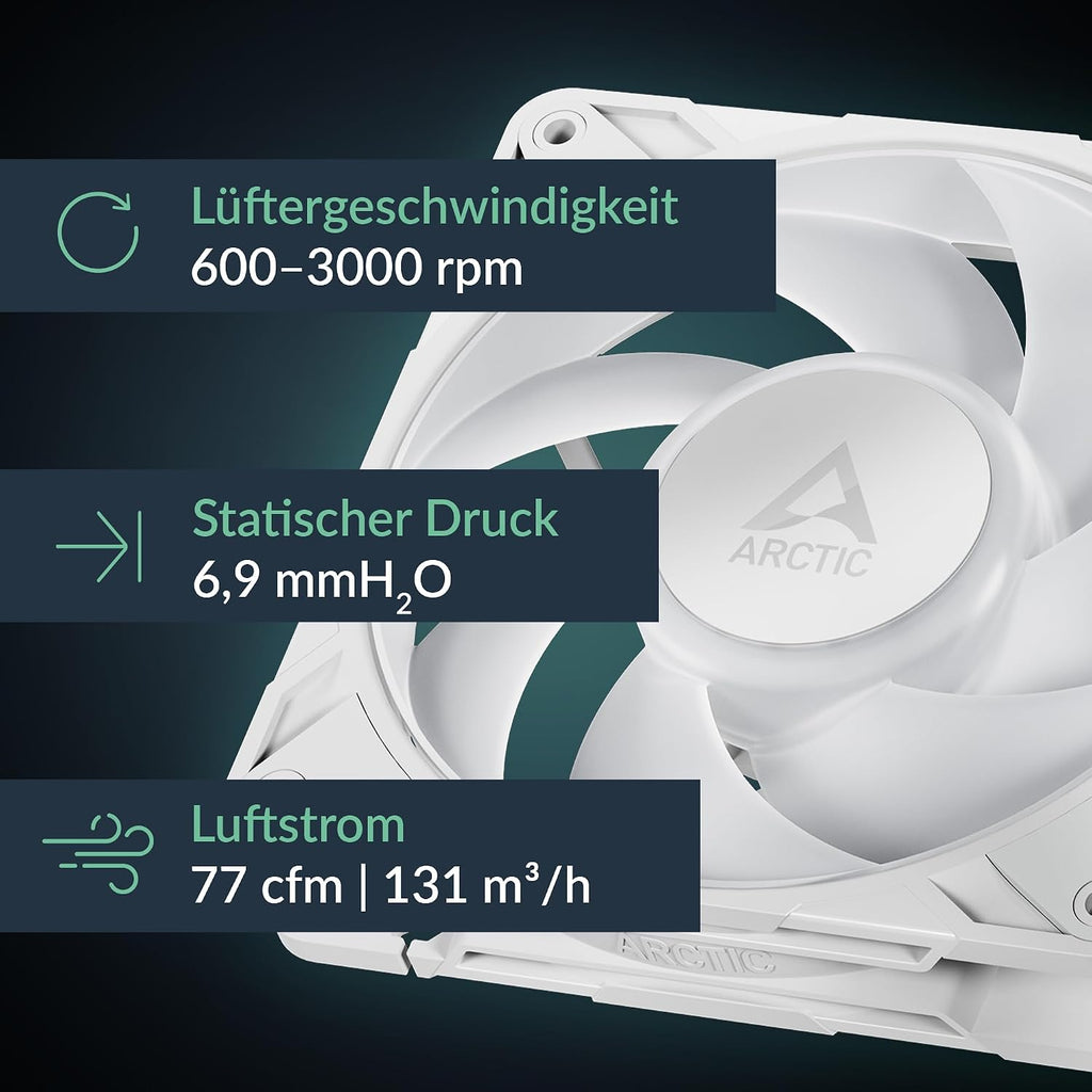 ARCTIC P12 Pro A-RGB (3 Stück) - Leistungsstarker 120 Mm Premium PC Lüfter