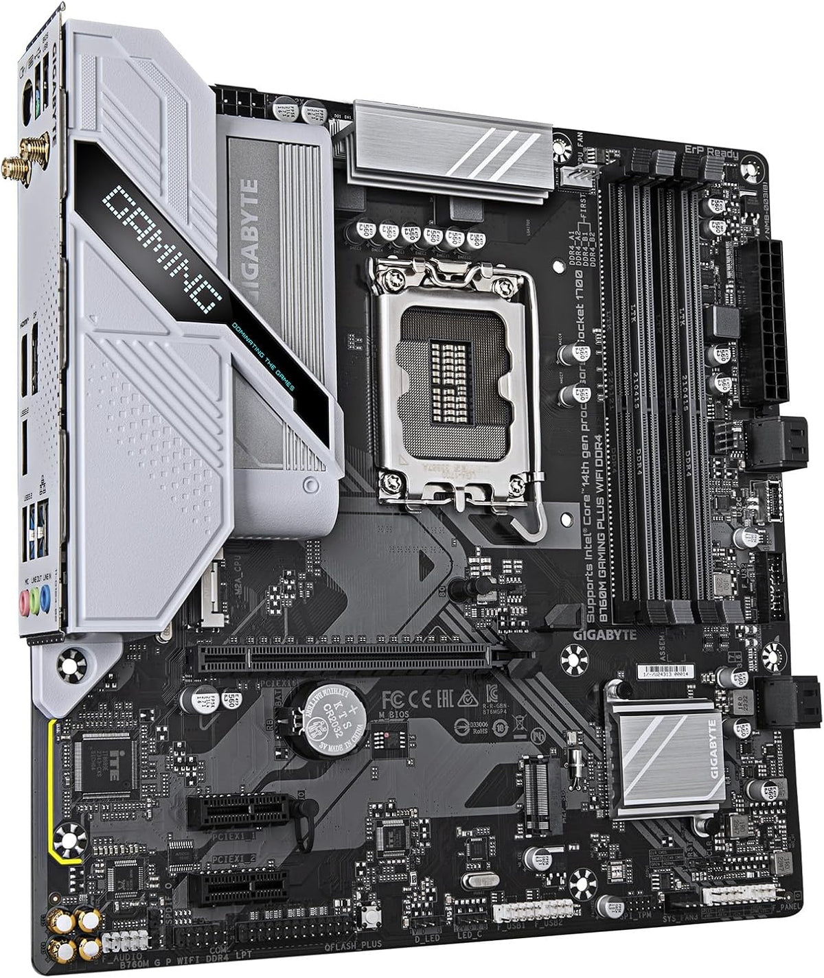 GIGABYTE B760M Gaming plus Wifi DDR4 LGA 1700 Intel B760 M-ATX Motherboard Mit DDR4, 2* M.2, Pcie 4.0, Front USB 3.2 Gen 1 Type-C, Wifi 6 Gbe LAN, Q-Flash Plus, Pcie Ez-Latch