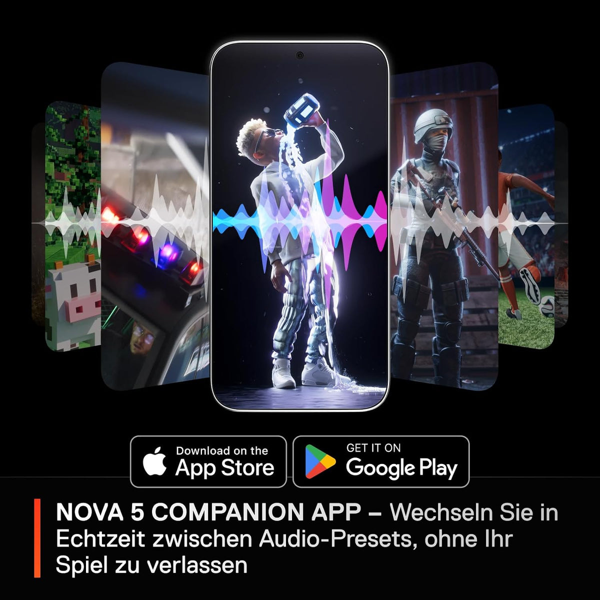 Steelseries Arctis Nova 5 Wireless - Gaming Headset- Multi-System -PC,PS5 - Magnetische Neodym-Treiber -Über 100 Audio Presets - 60H Akkulaufzeit - 2,4 Ghz Oder Bt-Clearcast Gen2.X-Mik