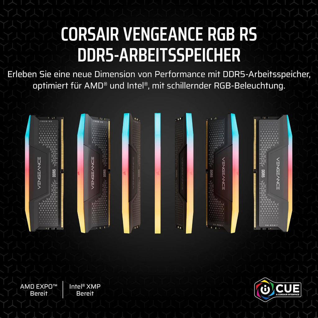 CORSAIR Vengeance RGB RS DDR5 16GB (2 X 8GB) Bis Zu 6000Mhz AMD Intel RAM