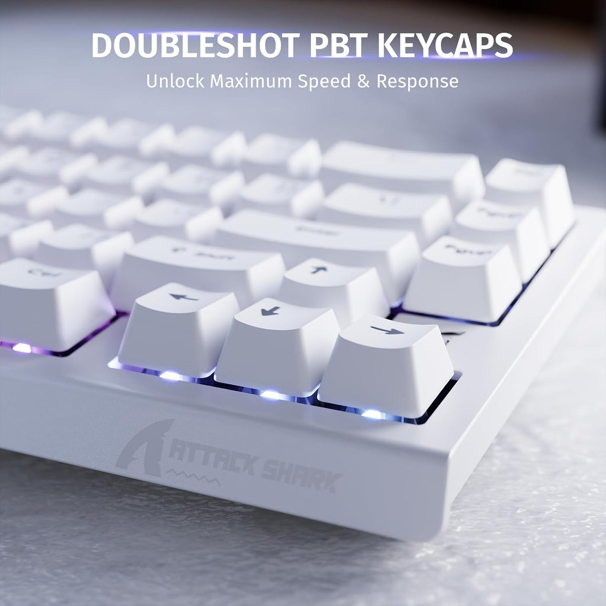 ATTACK SHARK X68 HE 8000Hz Rapid Trigger-Tastatur, 0,01Mm Rt-Genauigkeit, Kabelgebundene RGB 60% Gaming-Tastatur Mit Magnetic Switches, Einstellbare Betätigung, Snap Tap, Für Pc/Mac, Weiß