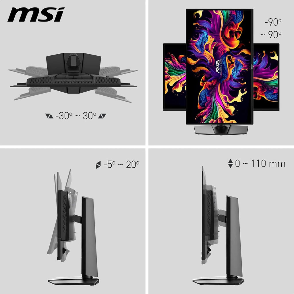 MSI MAG 274QPA QD-OLED X24 27-Zoll-Wqhd-Gaming-Monitor, 2560 X 1440 Quantum Dot Oled-Panel, 240 Hz, 0,03 Ms, G-Sync-Kompatibel, AMD Freesync Premium, HDMI 2.1, DP 1.4A, Höhenverstellbar, Schwarz