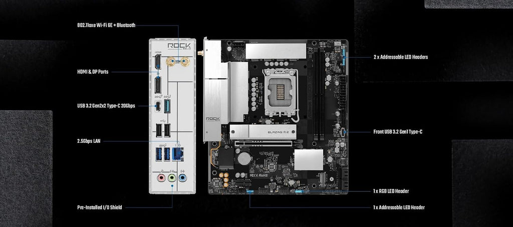 Asrock B860M Rock Wifi Intel B860 Lga 1851 [Socket V1] Micro Atx (B860M Rock Wifi)
