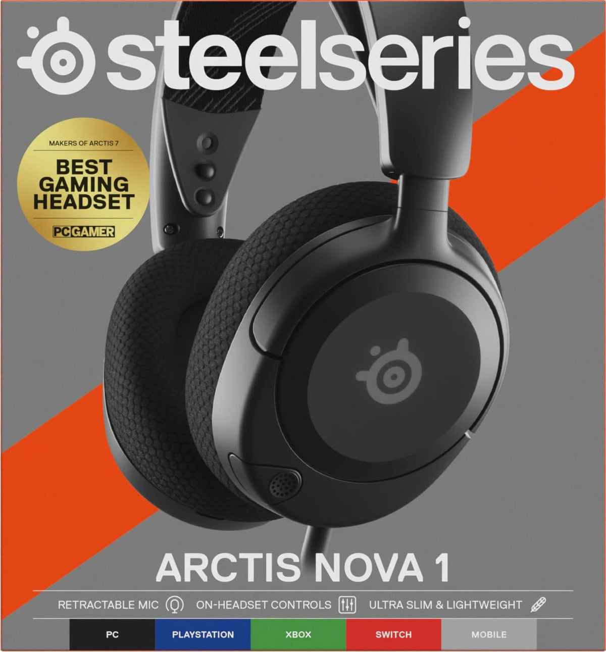 Steelseries Arctis Nova 1 - Multi-System Gaming-Headset – Hi-Fi-Treiber – 360° Surround-Sound – Airweave Memory Foam-Ohrpolster – Mikrofon Mit Geräuschunterdrückung – PC, PS5, Xbox -Schwarz