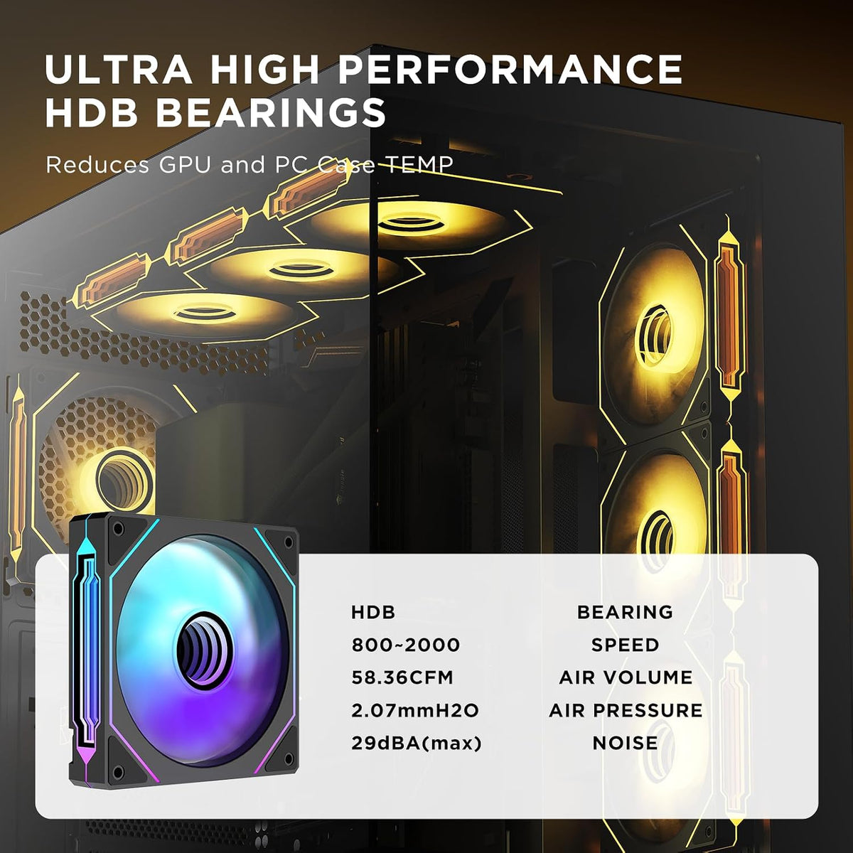 TZMRIT PRISM 4PRO Reverse RGB Lüfter 120Mm 3Er Pack,Argb Infinity PC Lüfter