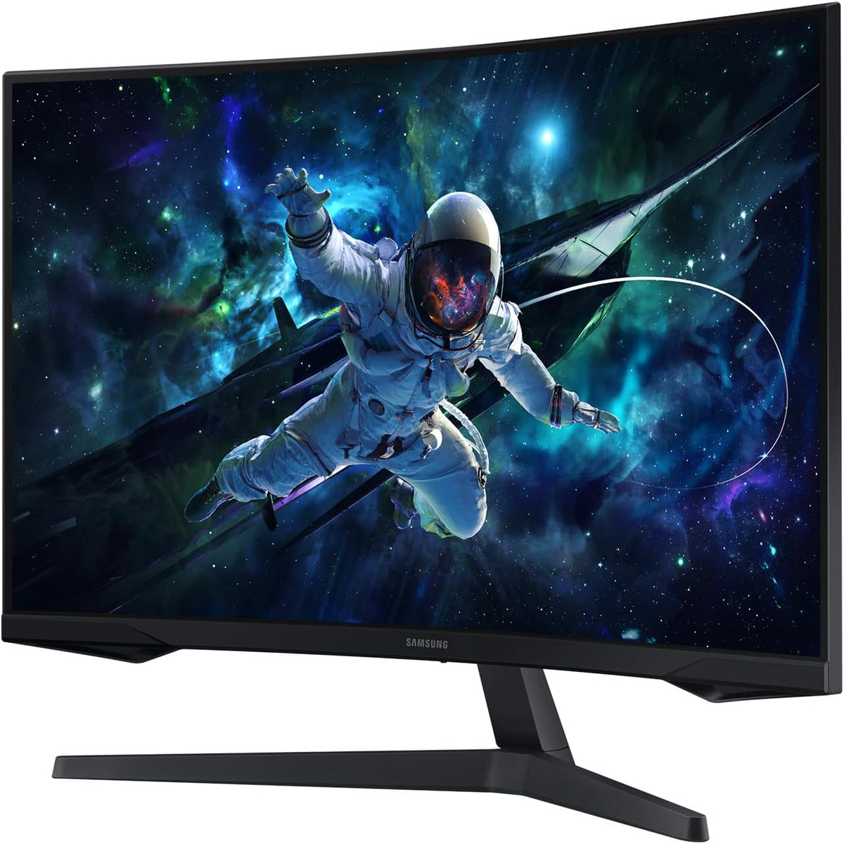 Samsung Odyssey G55C Curved Gaming Monitor 32 Zoll, Bildschirm Mit Va-Panel, 2.560 X 1.440 Pixel, 1.000R Radius, HDR10, AMD Freesync, 165 Hz, Reaktionszeit 1 Ms (MPRT), LS32CG554EUXEN