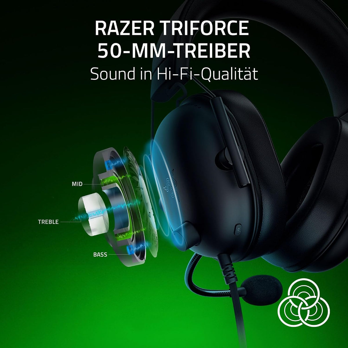 Razer Blackshark V2 X (Xbox) - Kabelgebundenes E-Sport Headset Für Konsole Xbox S-X (250G, Kardioiden-Mikrofon, 50Mm Treiber, Passive Geräuschunterdrückung, 3,5Mm Anschluß) Schwarz